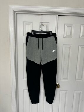Nike Tech Gray and Black Colorblock Joggers